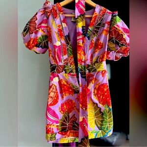 Farm Rio Lilac Breaks and Bananas Romper